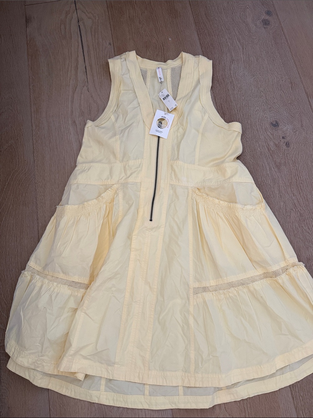 Women’s  Sleeveless Yellow Zip-Front Dress